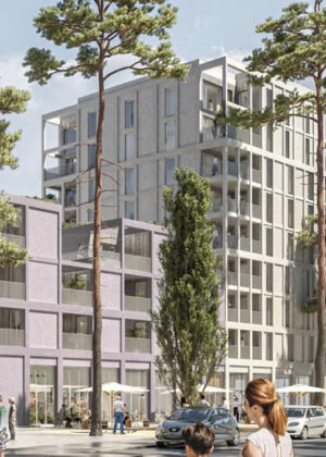 immeuble parmi les arbres